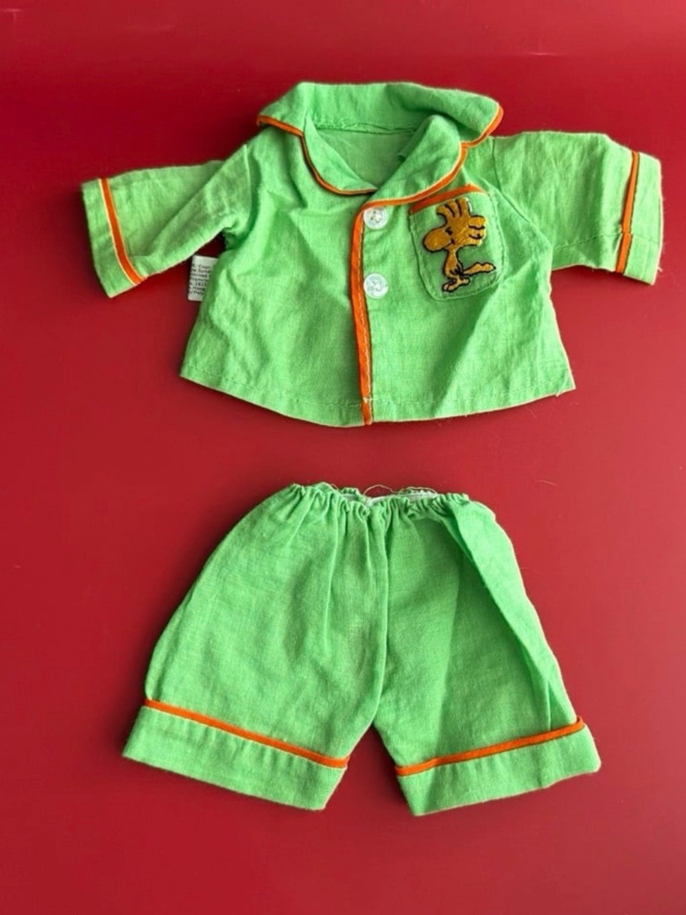 Vintage Snoopy’s Wardrobe “Pajama Set” in Lime Green - Fits 14” Plush - Mint